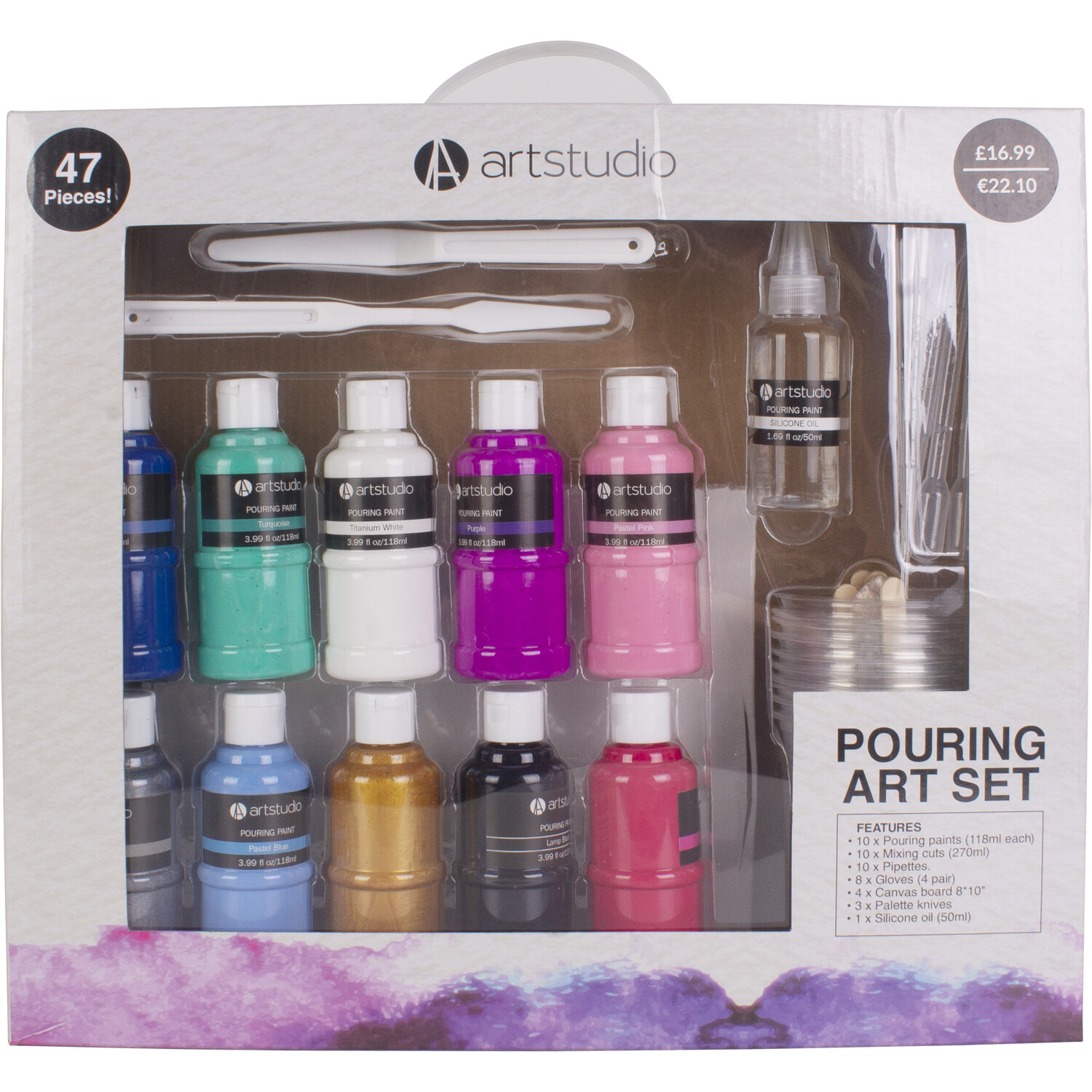 Art Studio Pouring Art Paint Set 47 Piece Image