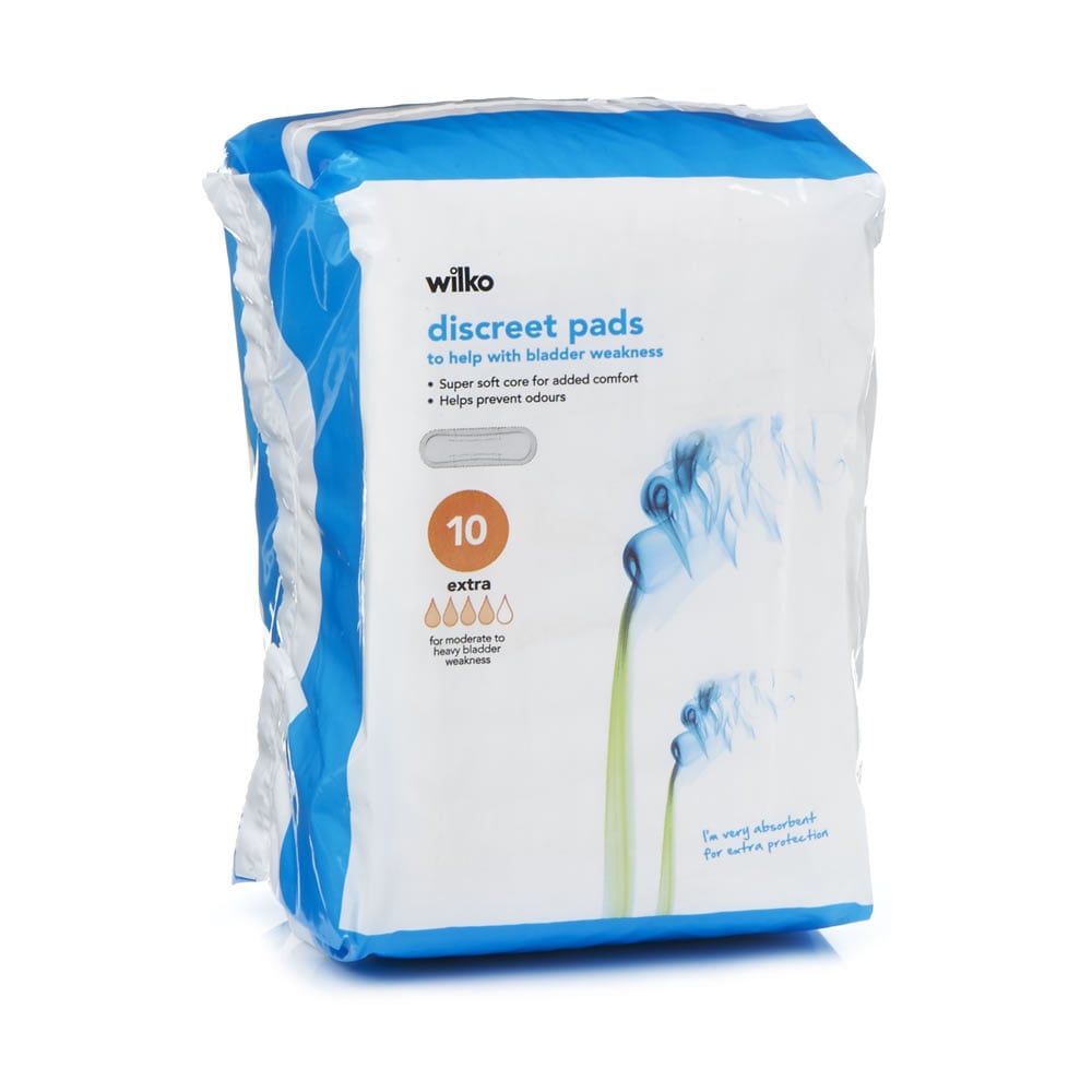 Wilko Extra Discreet Night Pads 10 Pack Case of 6 Image 2
