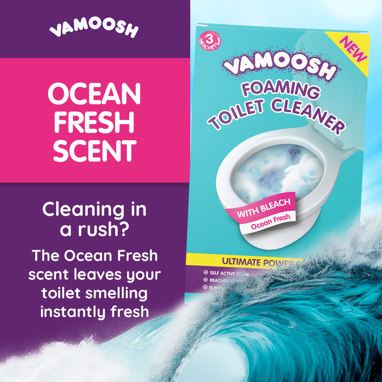 Pack of 3 Vamoosh Foaming Toilet Cleaners Image 6