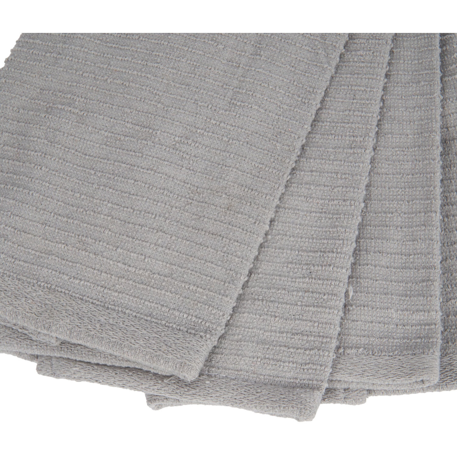 Pack of 2 Essentials Ribbed Terry Tea Towels - Grey Image 3