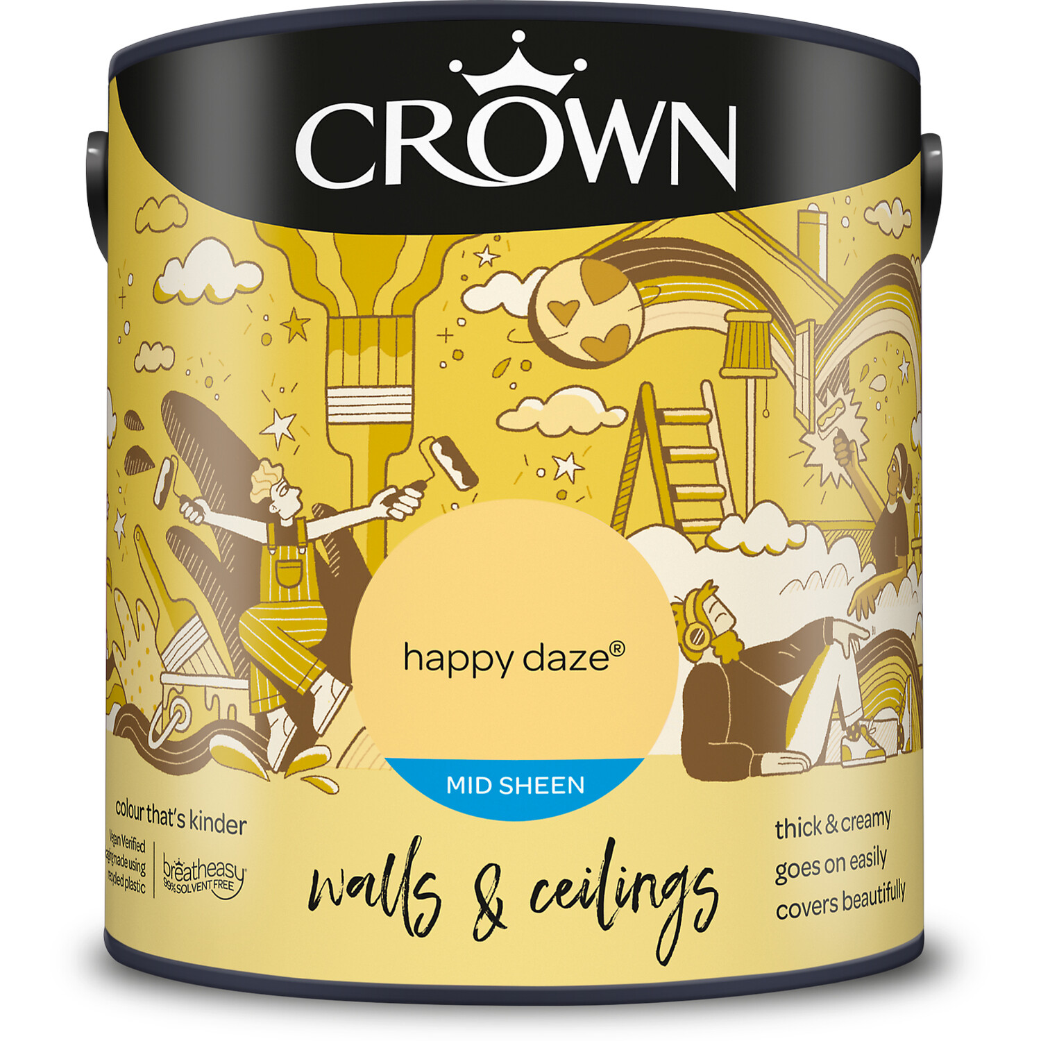 Crown Walls & Ceilings Happy Daze Mid Sheen Emulsion Paint 2.5L Image 2