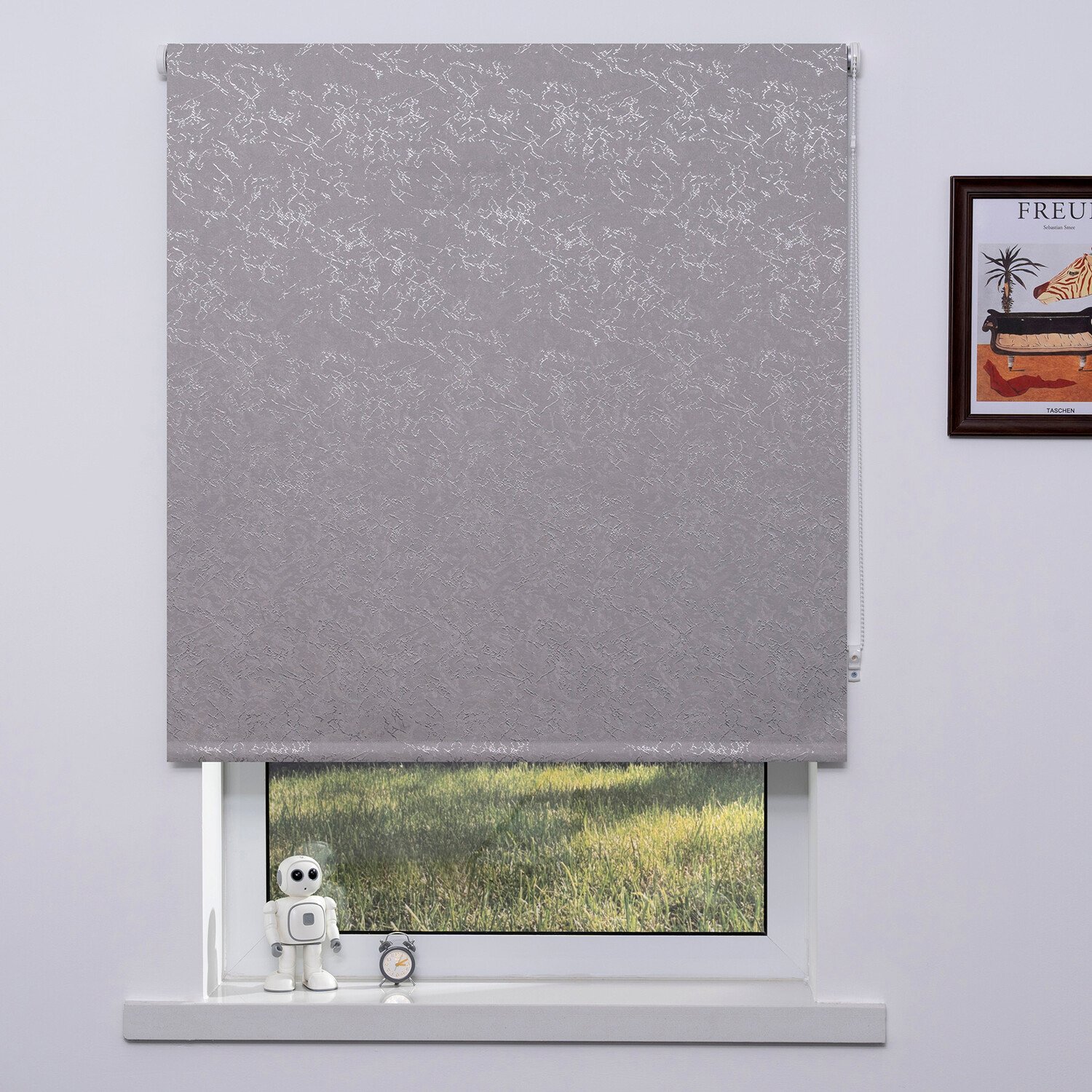 Trends Crackle Blackout Blind - Light Grey / 180cm Image 1