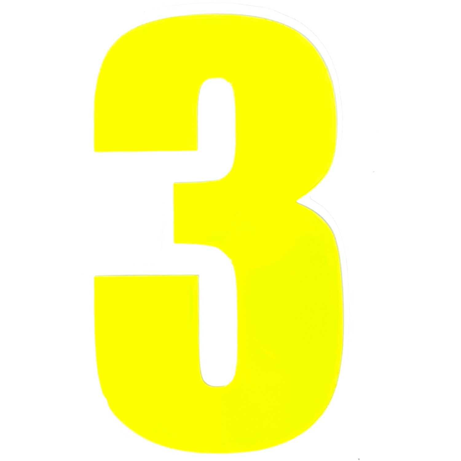 High Visibility Reflective Wheelie Bin Number Yellow 3 Image 2