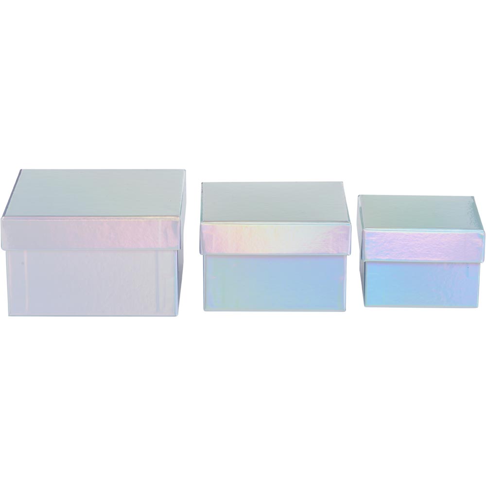 Wilko Silver Glitter Boxes 3 Pack Image 2