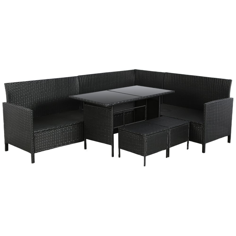 Home Garden Direct Thalia 8 Seater Black Rattan Corner Sofa Set Image 3