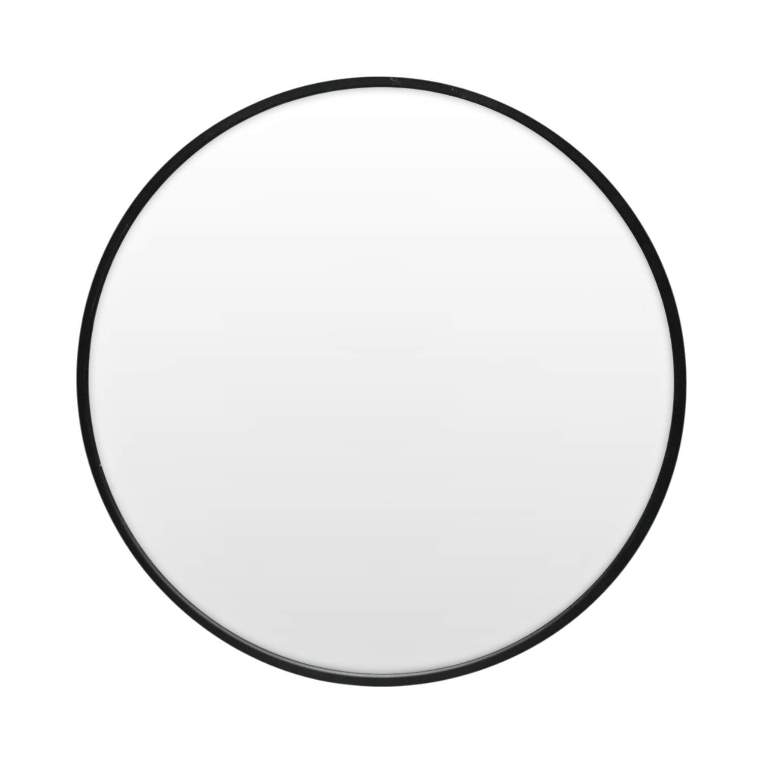 Round Metal Mirror Black 70cm Image 1