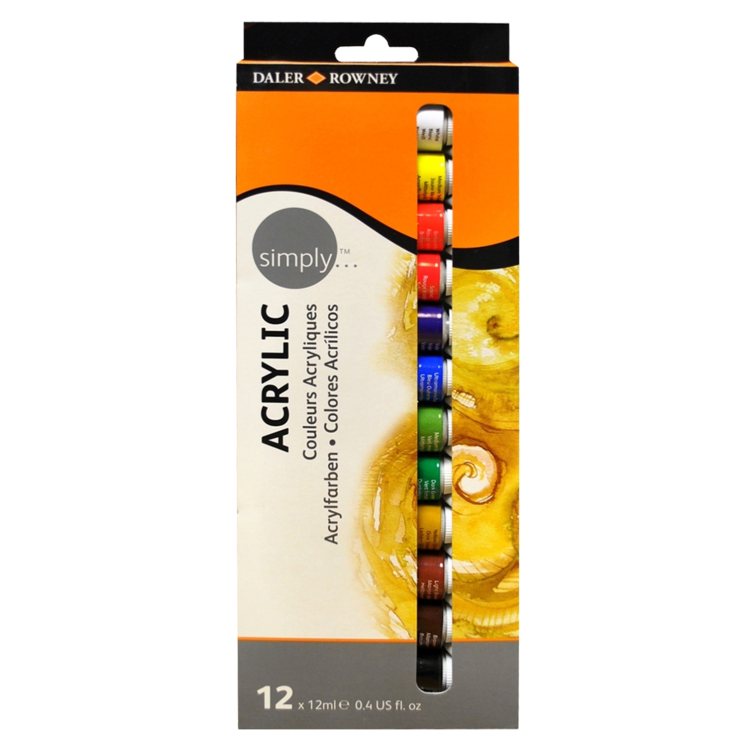 Daler-Rowney Simply Acrylic Paint 12ml 12 Pack Image