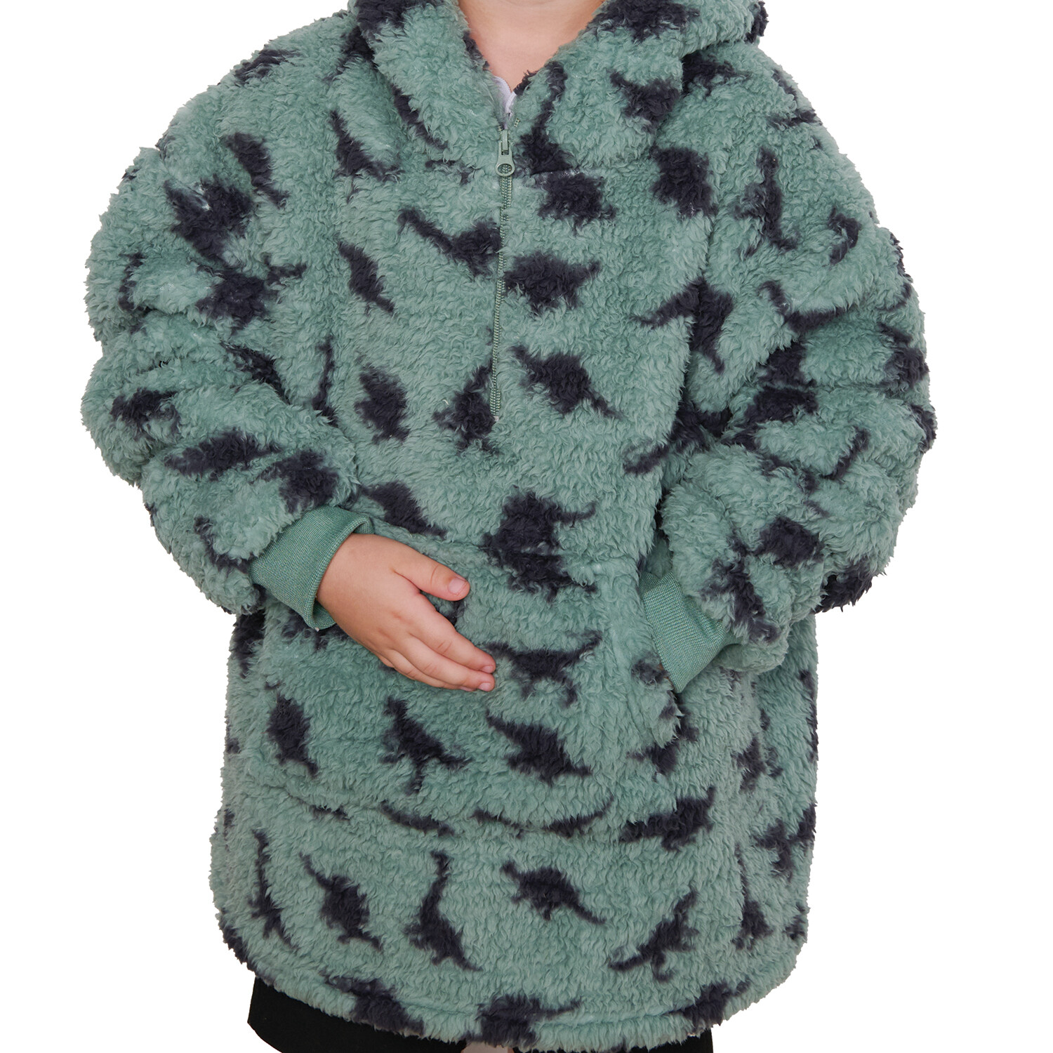 Kids Printed Sherpa Zip Hoodie Image 11