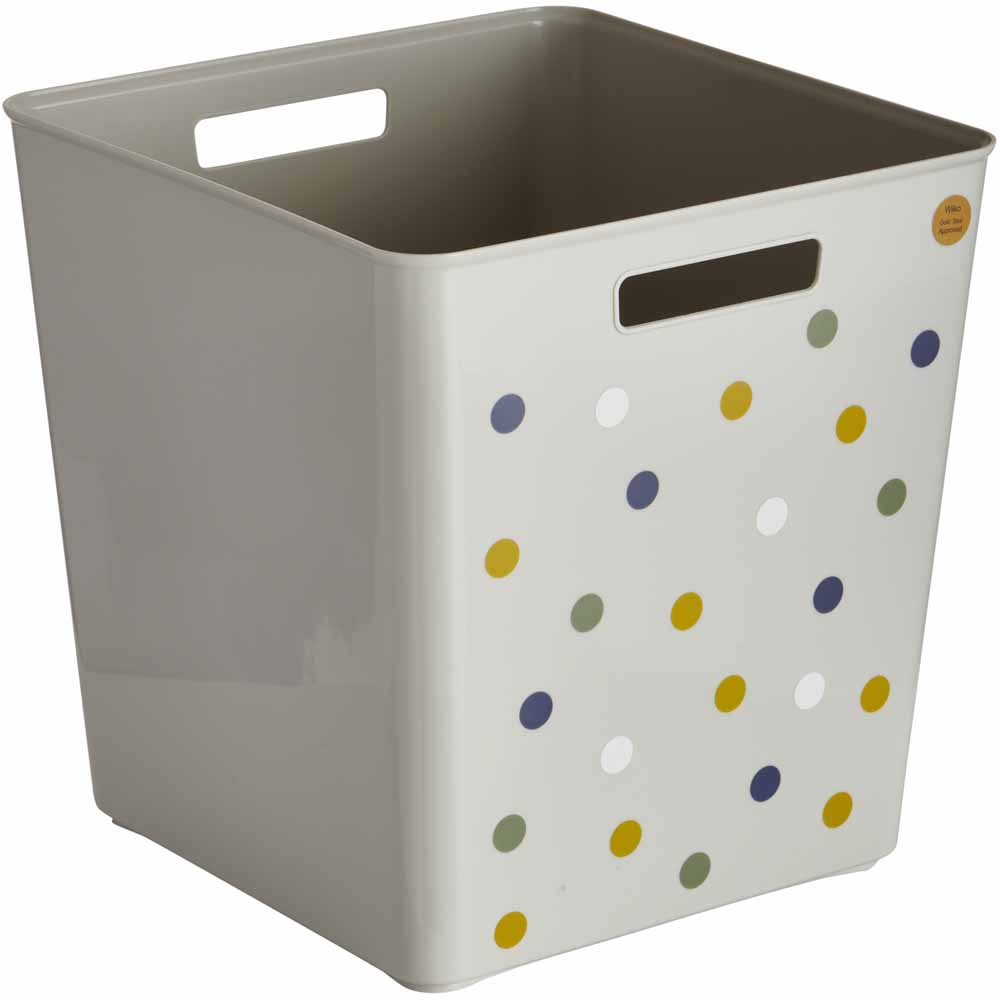 Wilko 30 x 30 Spots Plastic Cube Storage Box Image 1