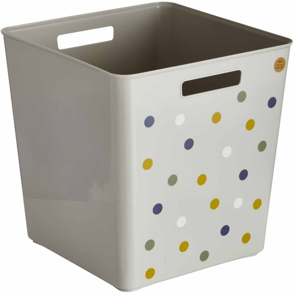 Wilko 30 x 30 Spots Plastic Cube Storage Box Wilko