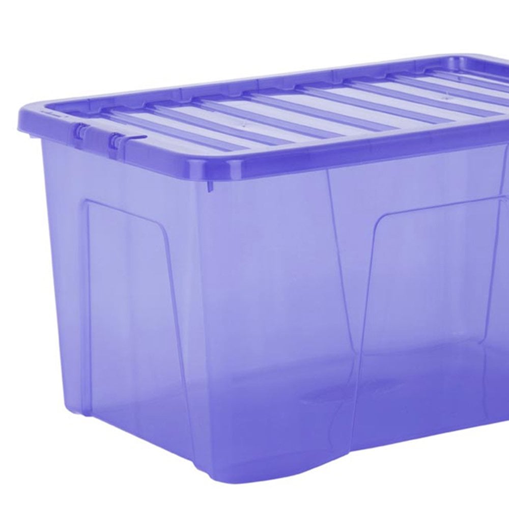 Wham 60L Blue Crystal Storage Box and Lid 5 Pack Image 4