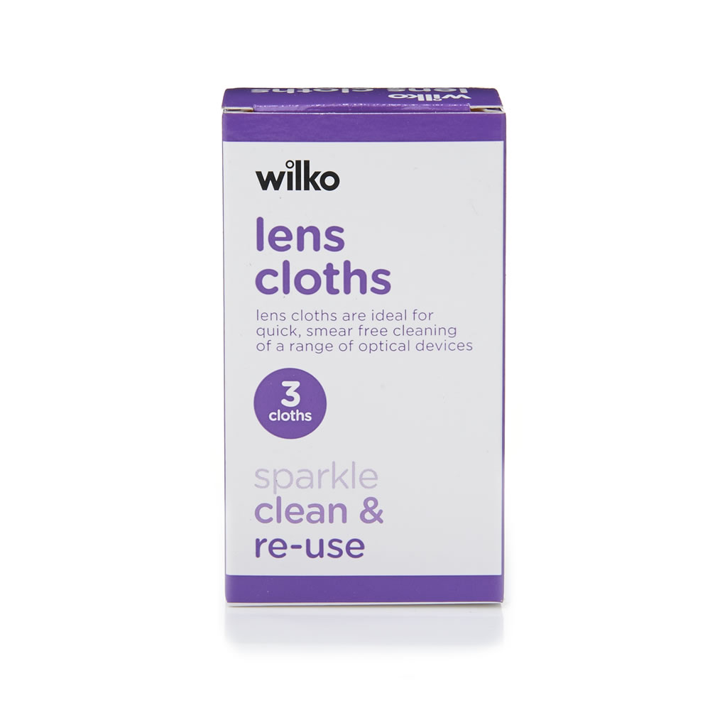 Wilko Lens Cleaning Cloths 3 pack Image