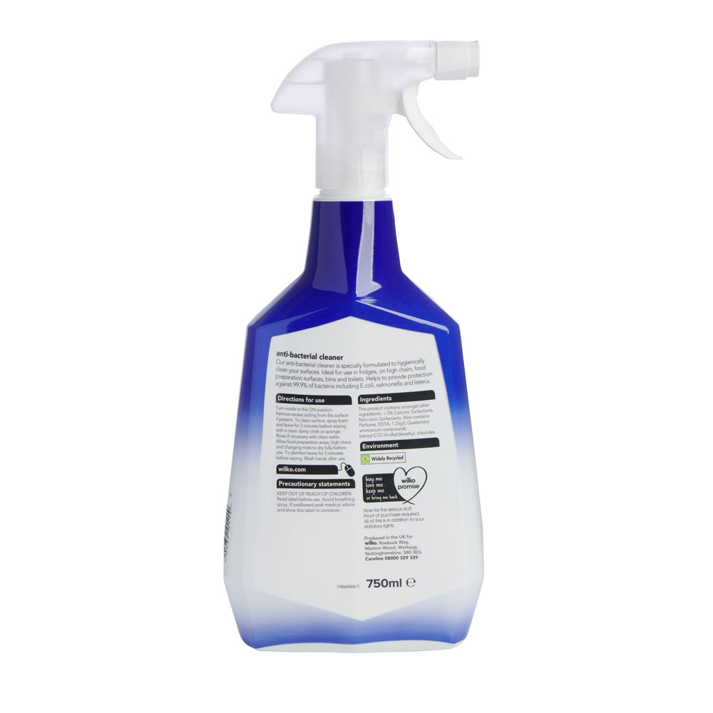 Wilko Antibacterial Cleaner Spray 750ml Image 2
