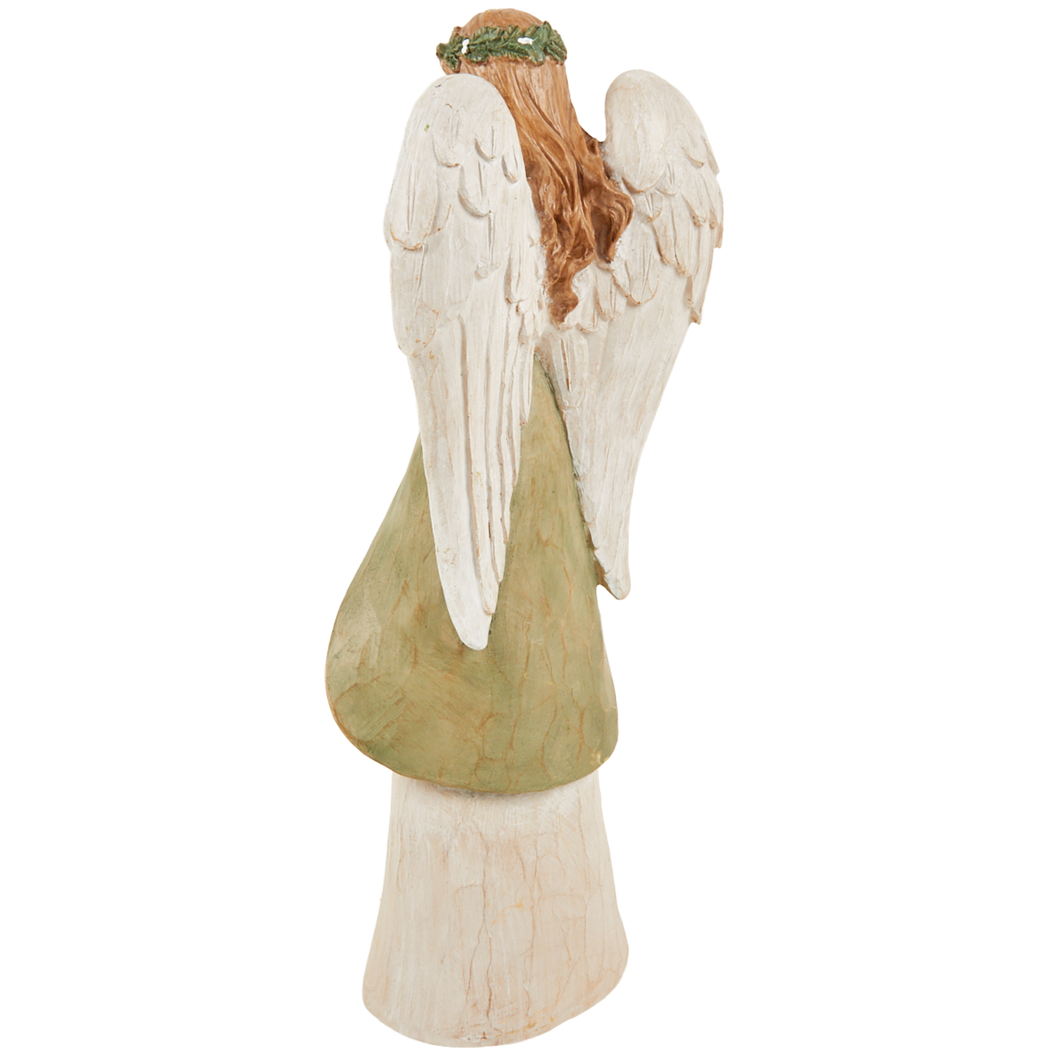 Standing Angel Wood Effect - White & Green Image 3