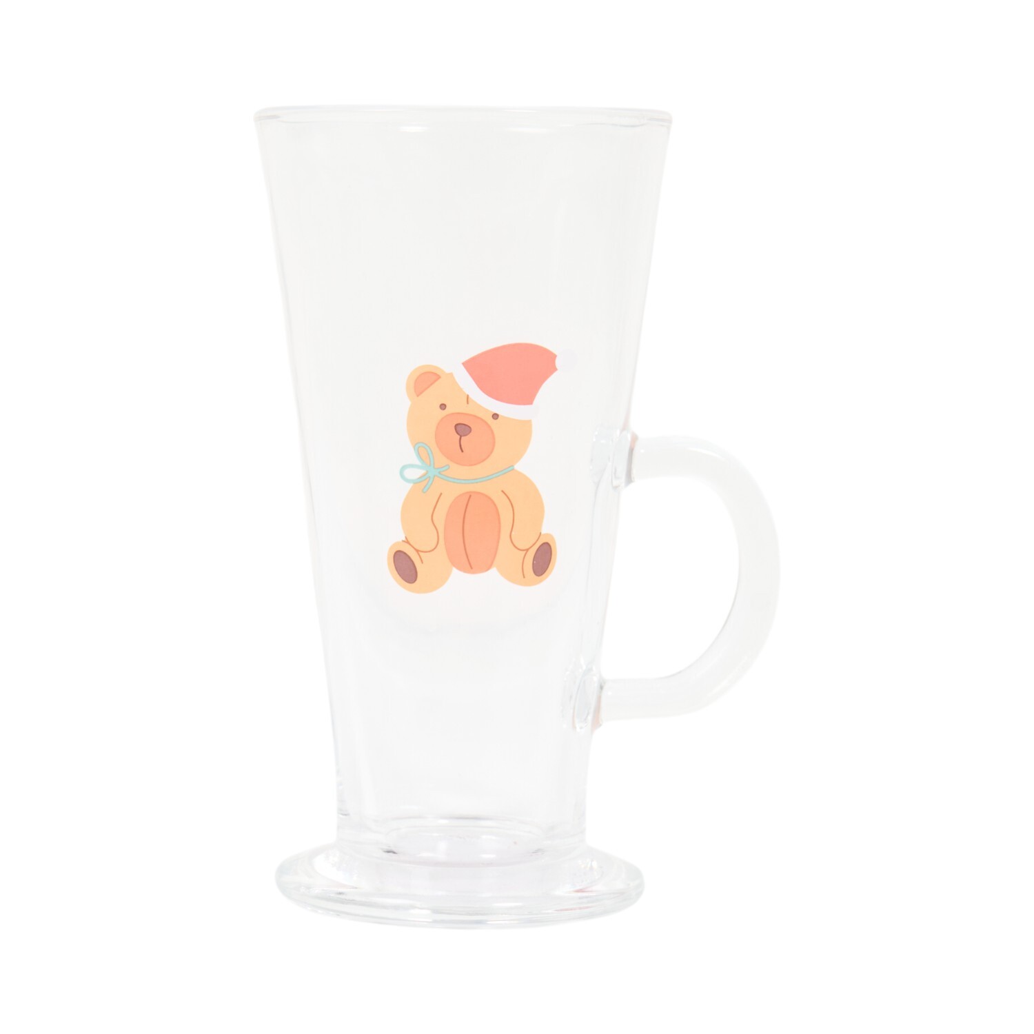 Christmas Bear or Bow Glass Latte Mug Image 2