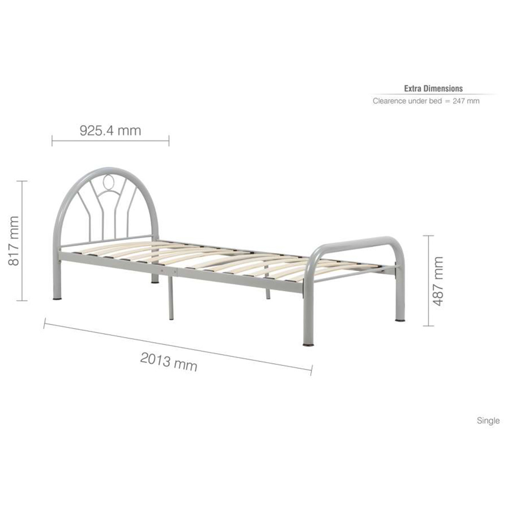 Solo Single Silver Bed Image 8