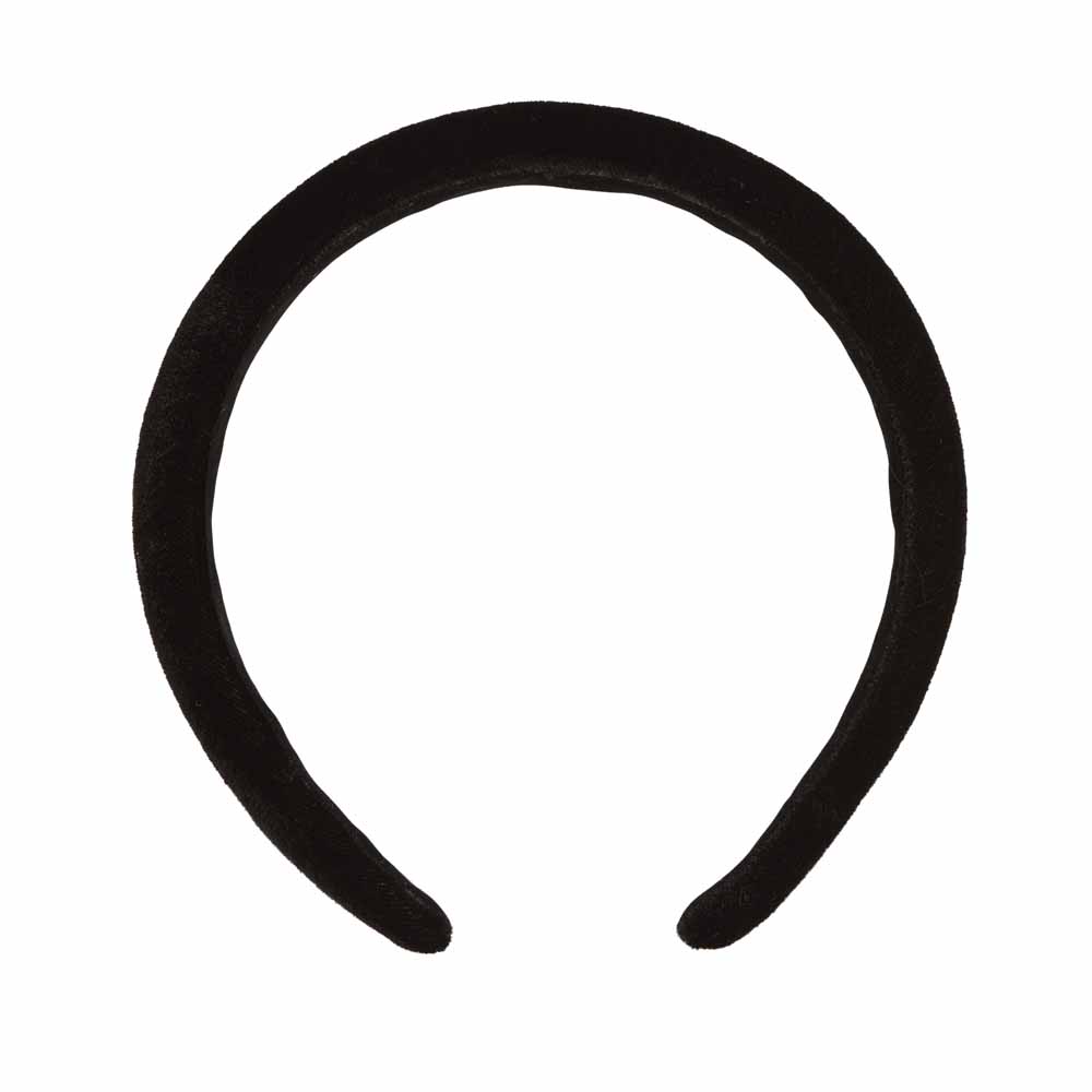 Wilko Black Thin Padded Velvet Hairband Image 1