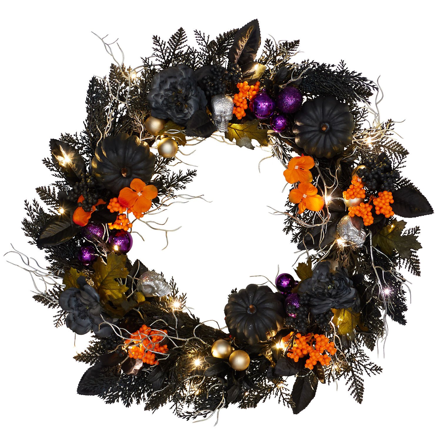 Halloween LED Wreath Multicolour Image 1