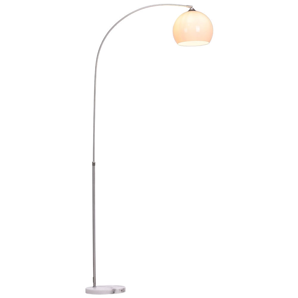 Living and Home Modern Arched Floor Lamp with White Lampshade Image 3