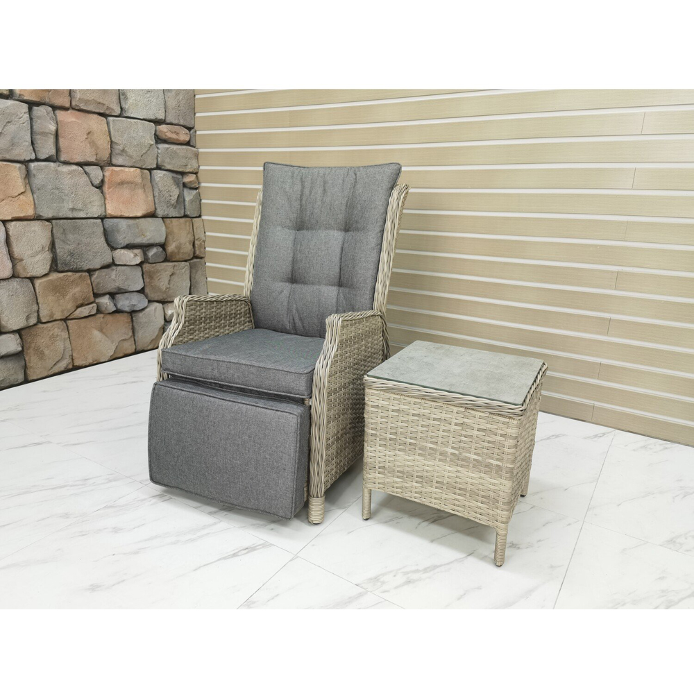 Malay Deluxe Cambridge Wicker 2 Seater Bistro Set Grey Image 3