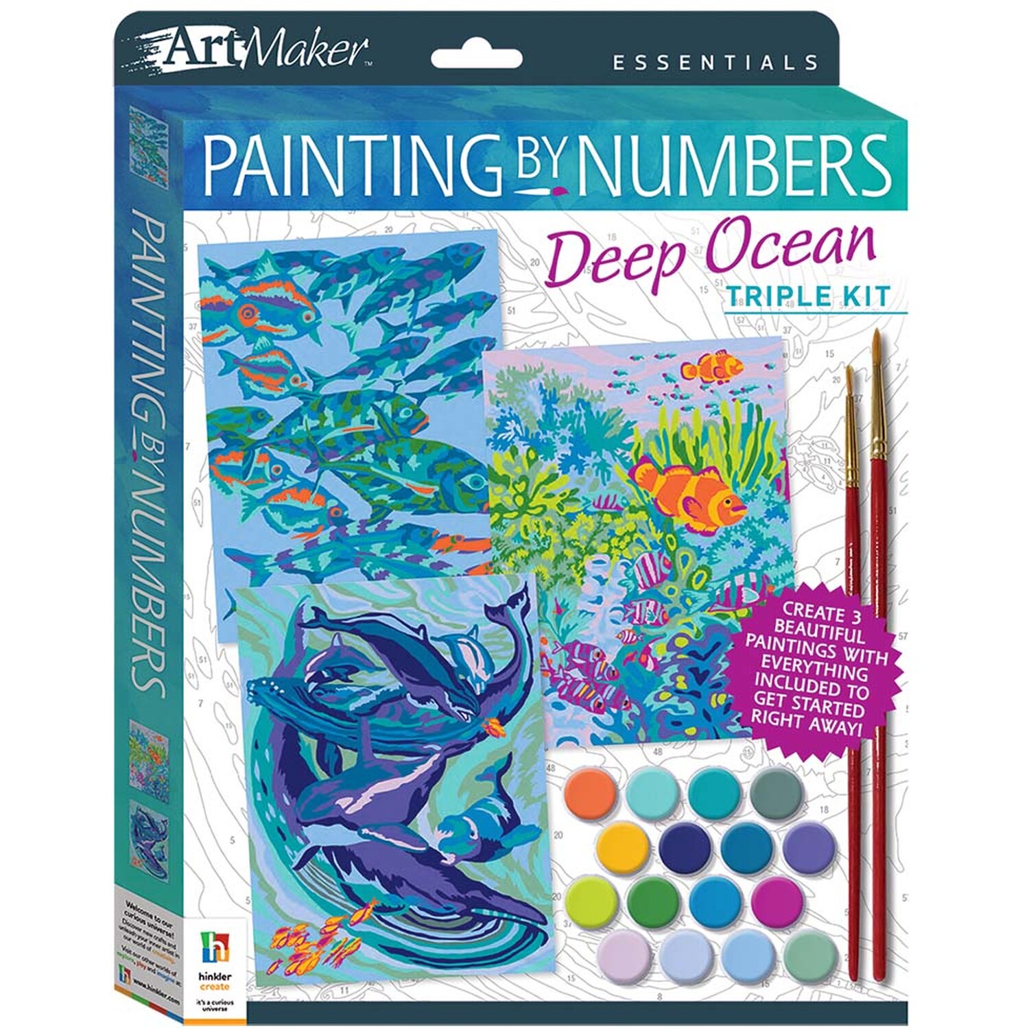 Paint by Numbers Triple Kit Deep Ocean Wilko