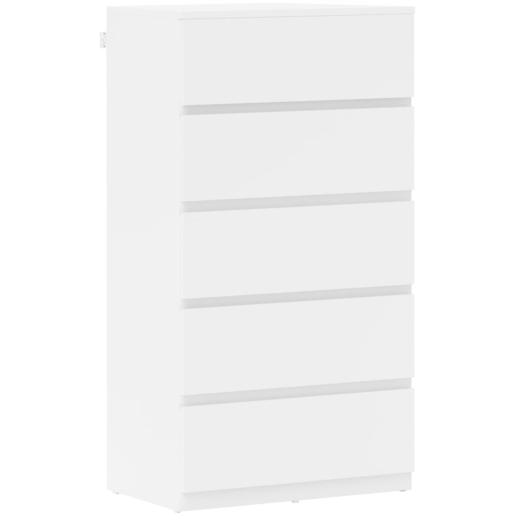 Portland 5 Drawer White Chest of Drawers Image 2