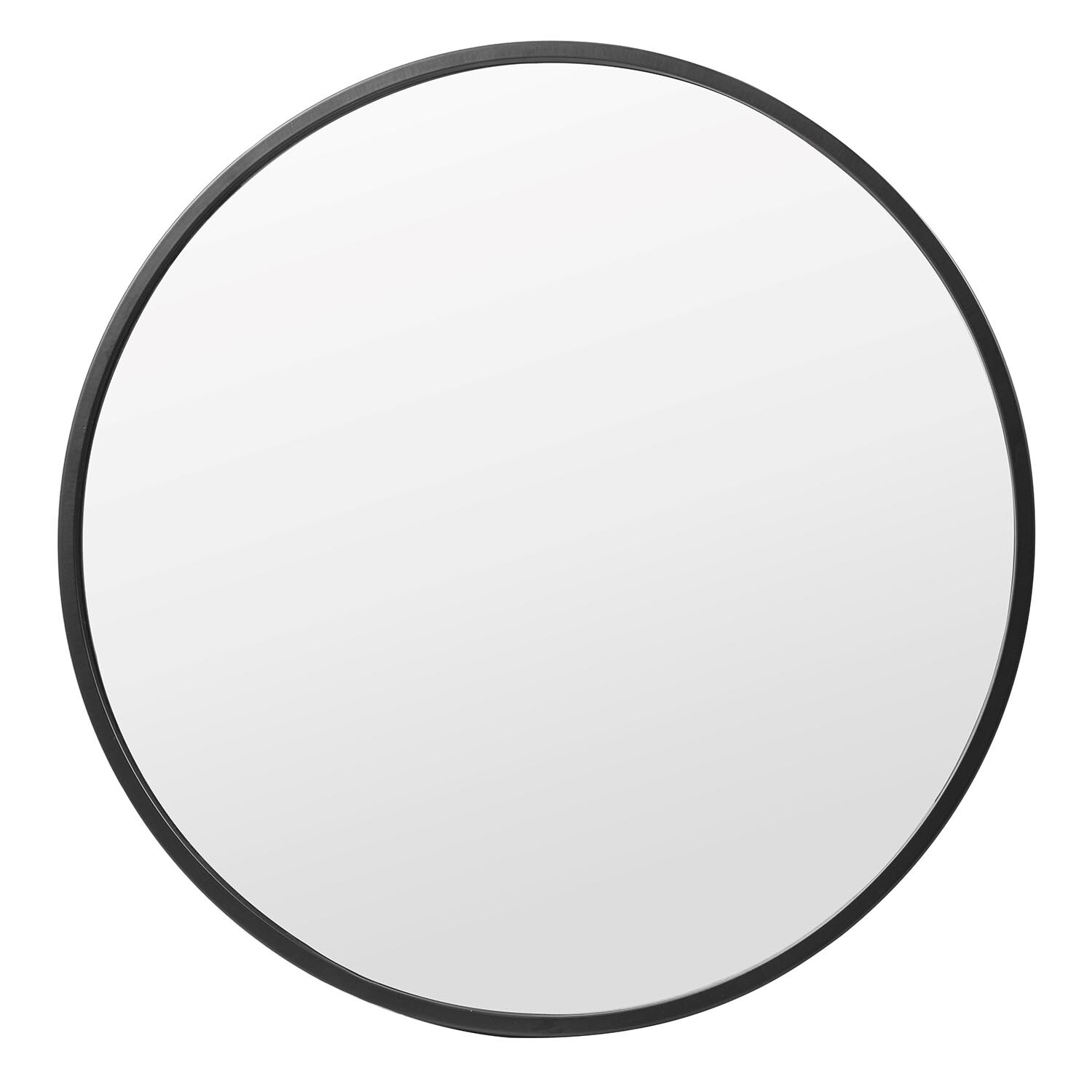 Black Frame Round Bathroom Mirror - Black Image 1
