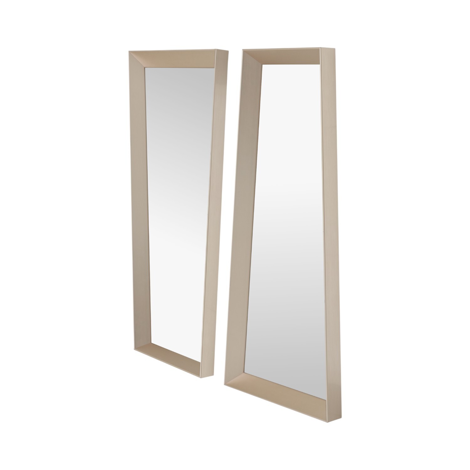 Set of 2 Asymmetric Metallic Mirrors Silver Image 3