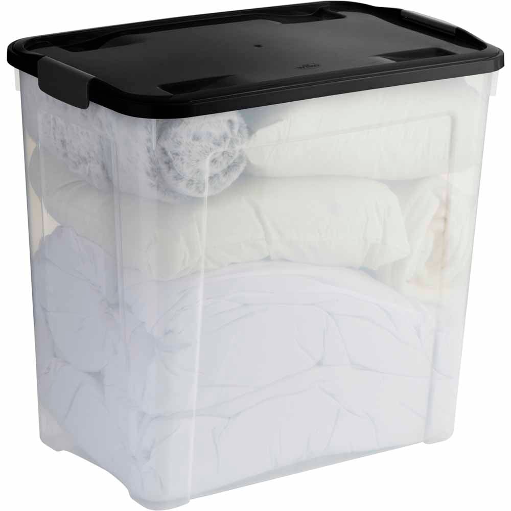 Wilko 90L Modular Storage Box with Lid Image 1