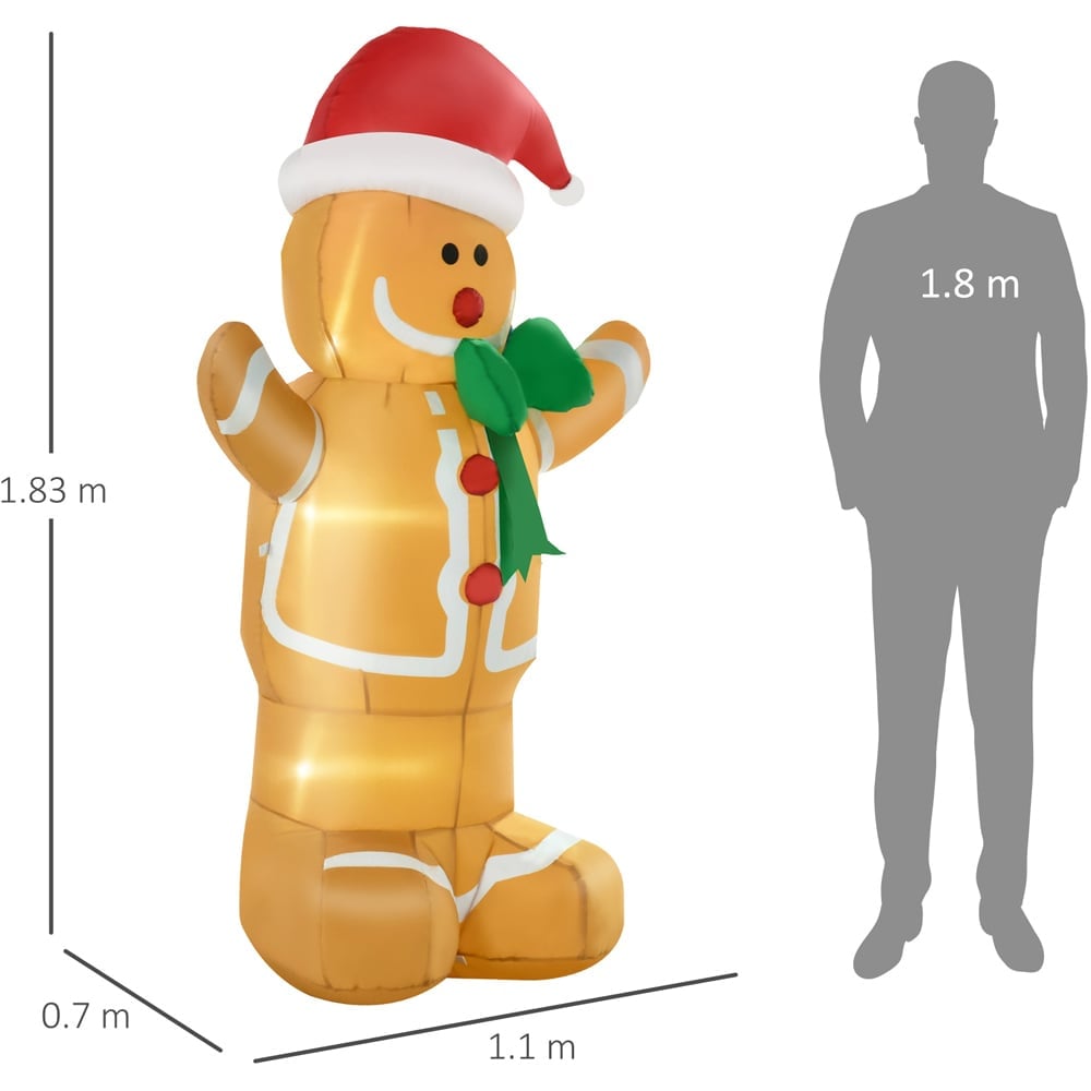 Everglow LED Inflatable Gingerbread Man Christmas Decoration 6ft Image 9