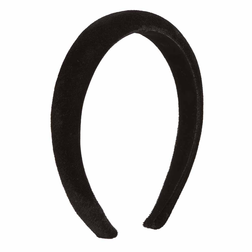 Wilko Black Thin Padded Velvet Hairband Image 2
