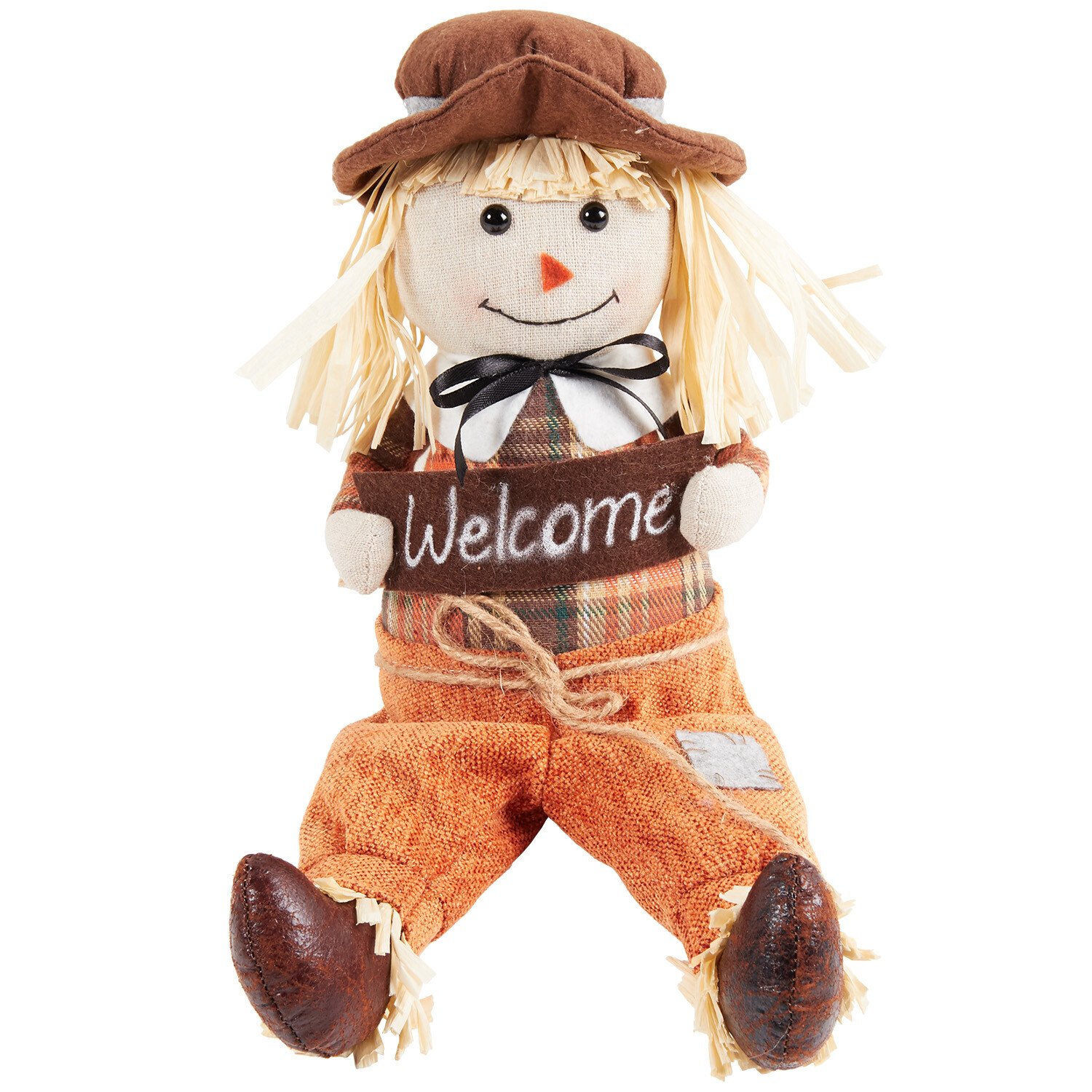 Autumnal Sitting Scarecrow Multicolour Image 3