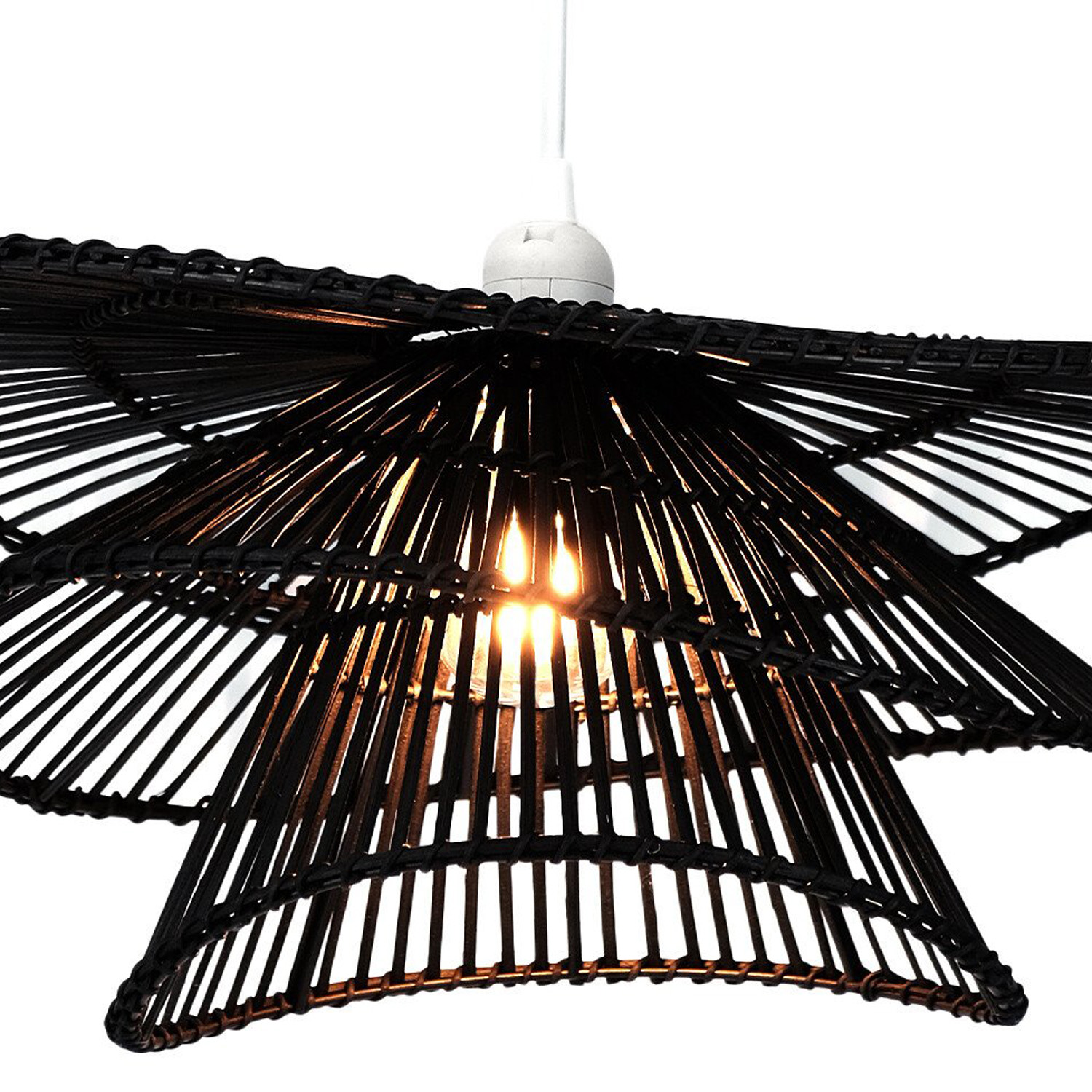 Azara Rattan Effect Shade - Black Image 6