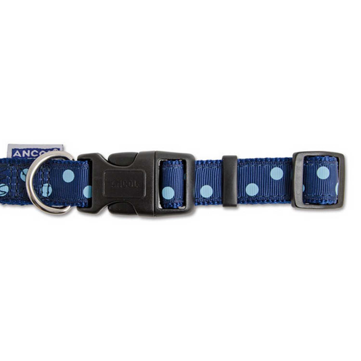 Ancol Blue Polka Dot Adjustable Dog Collar 20-30cm Image