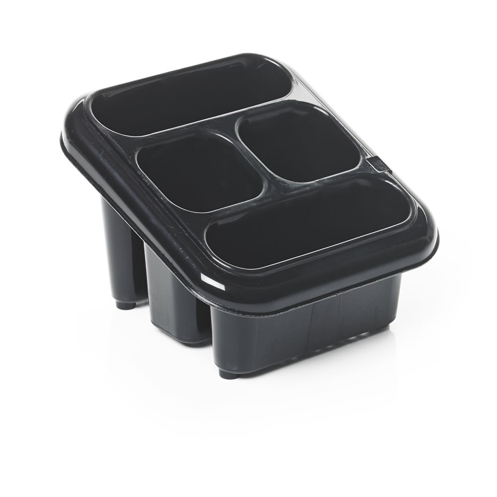 Wilko Four Compartment Black Sink Tidy Image