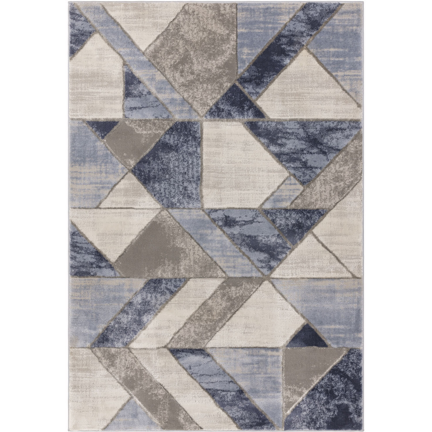 Seattle Blue and Grey Geo Rug 170 x 120cm Image 1