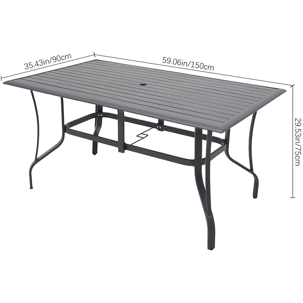 Living and Home Wicker 6 Seater Rectangular Patio Set Image 8