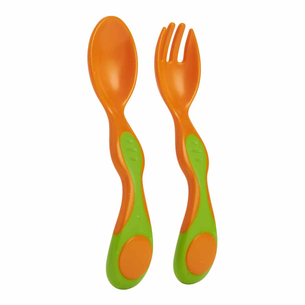 Single Wilko Baby Spoon and Fork Set in Assorted styles Image 4