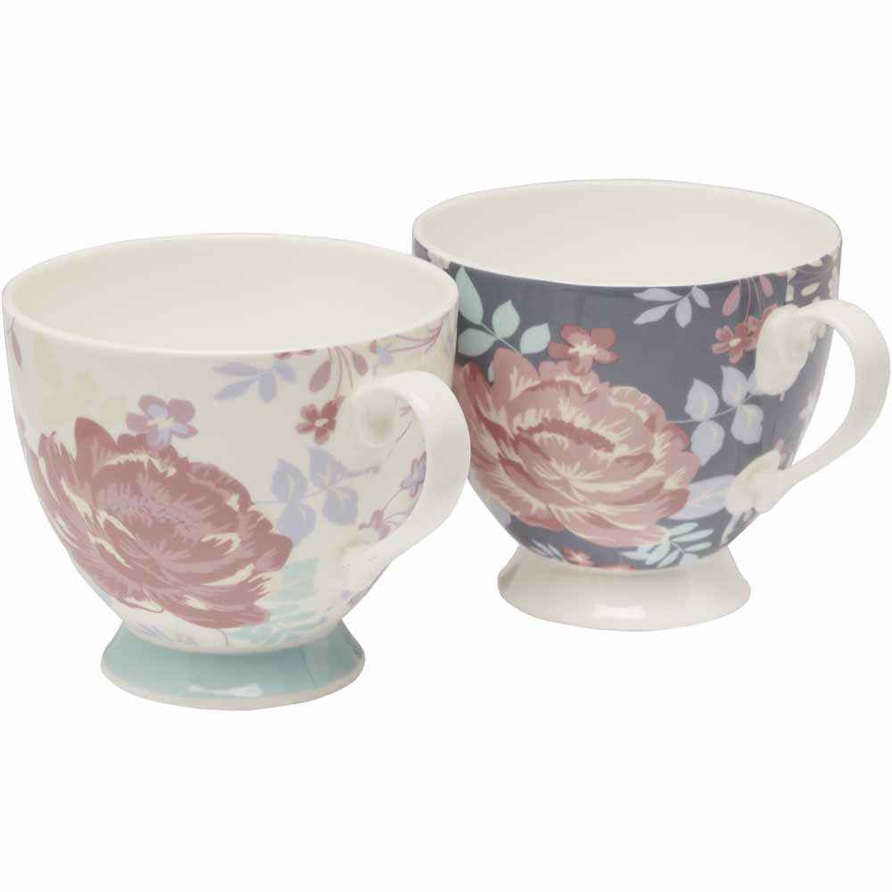 Wilko Floral Tea Cup White Image 2