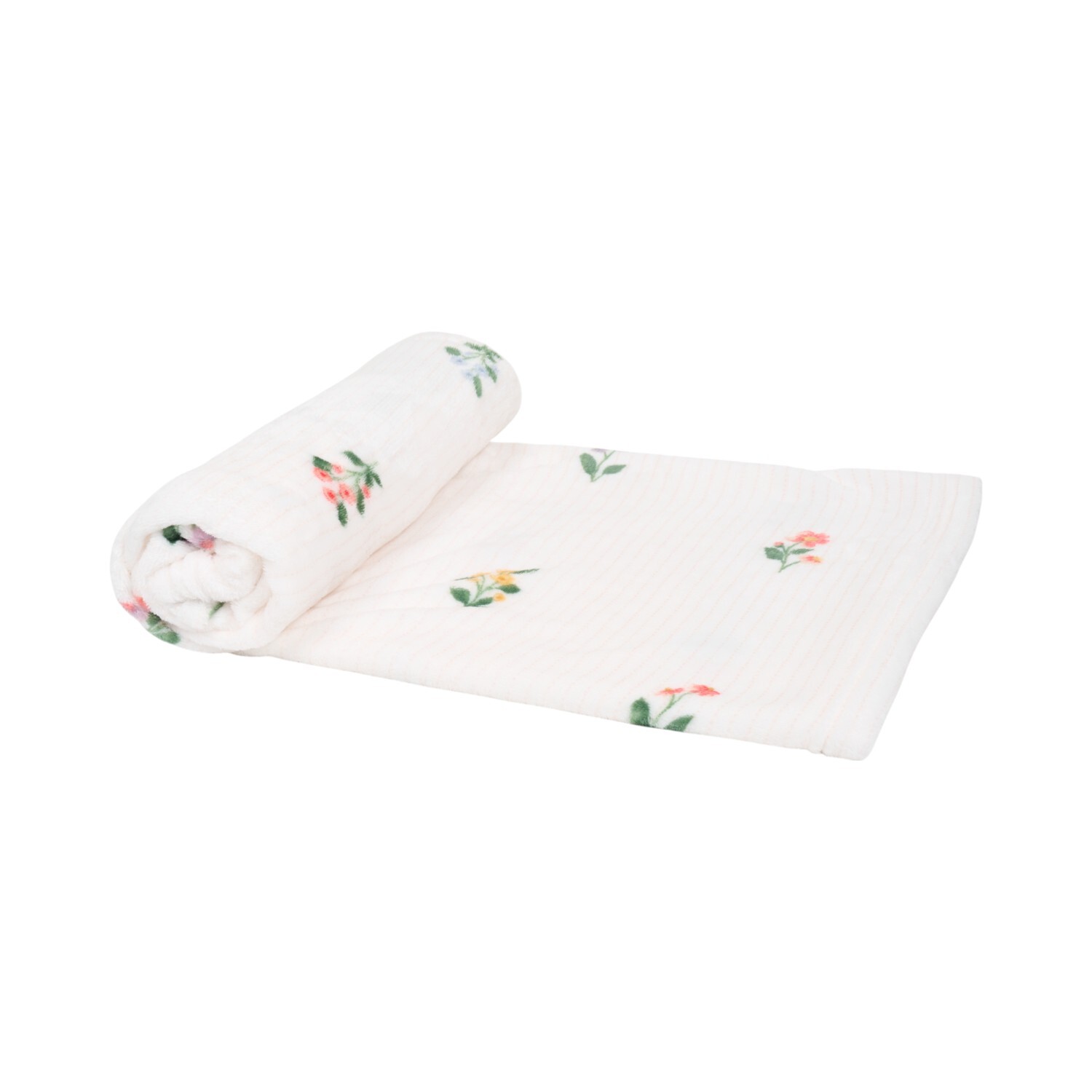 Posie Printed Fleece Throw White Image 3