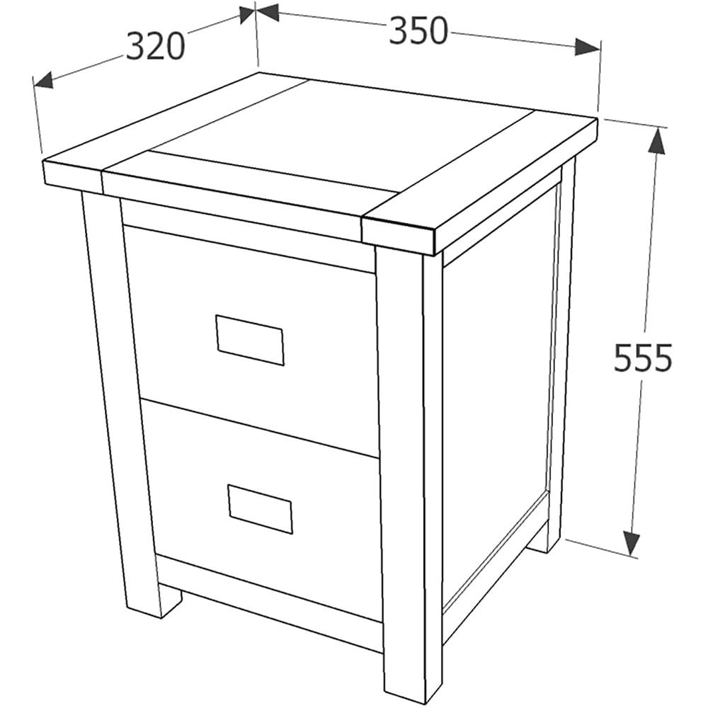 Boston 2 Drawer Dark Lacquer Petite Bedside Table Image 7