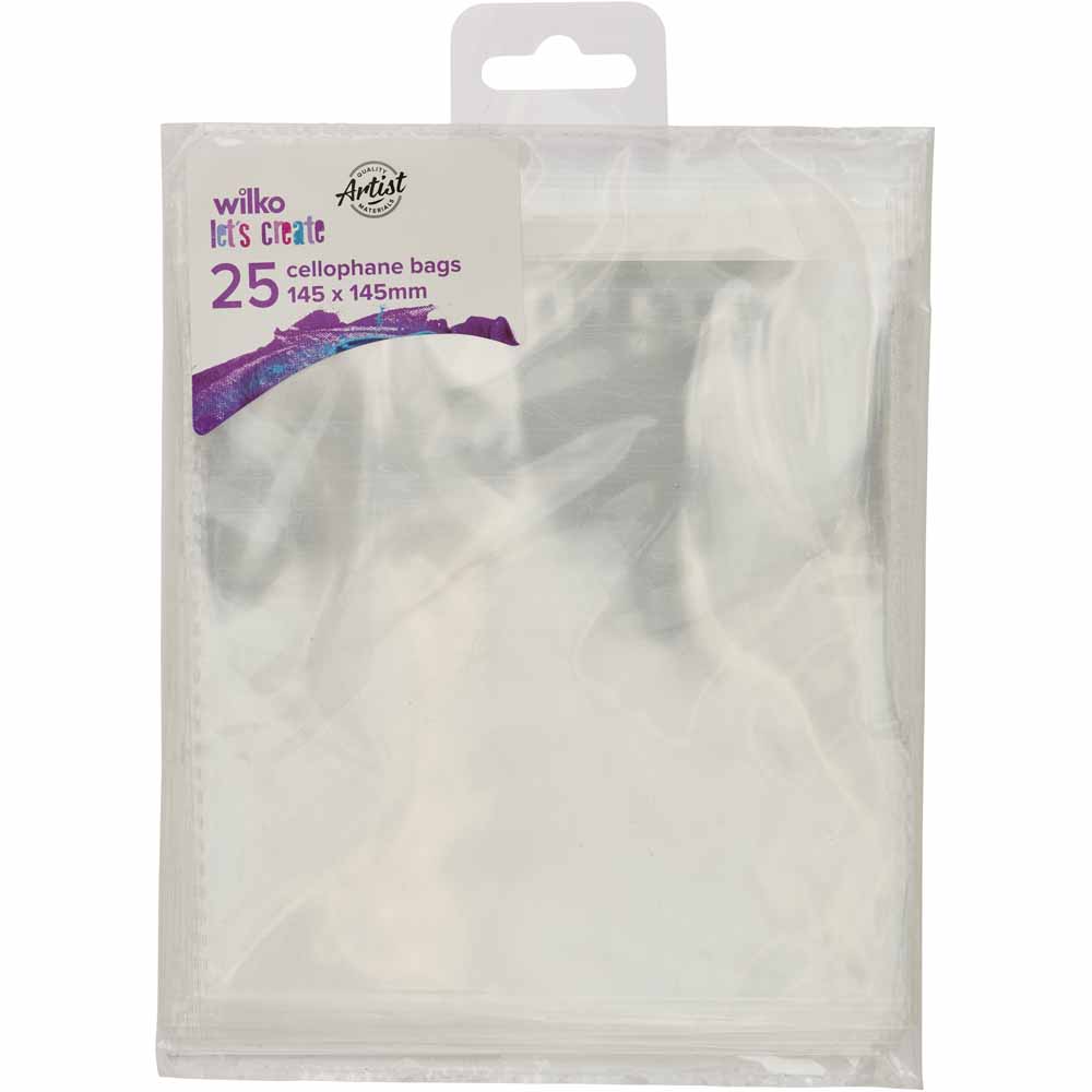 Wilko Cello Bags 145mm x 145mm 25 pack Wilko