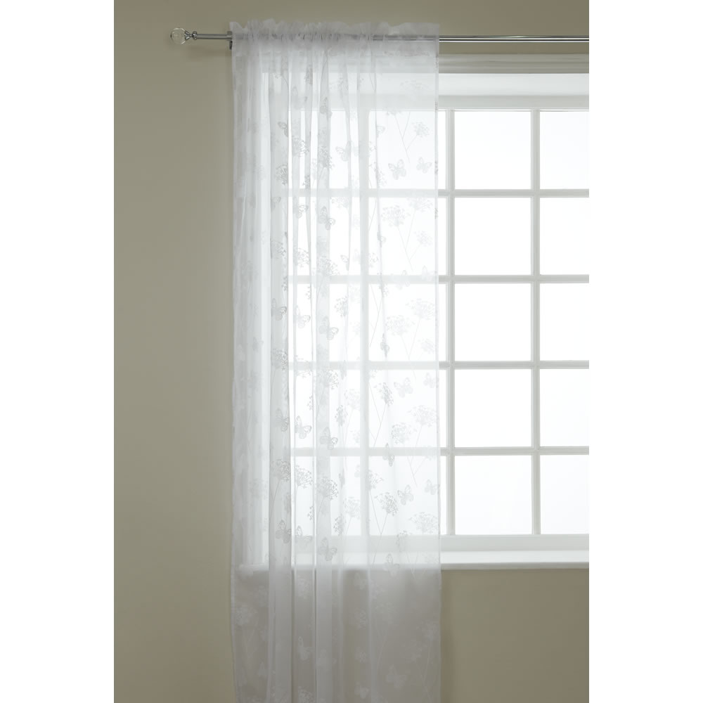 Wilko White Butterfly Voile W145 x D137cm Image 3