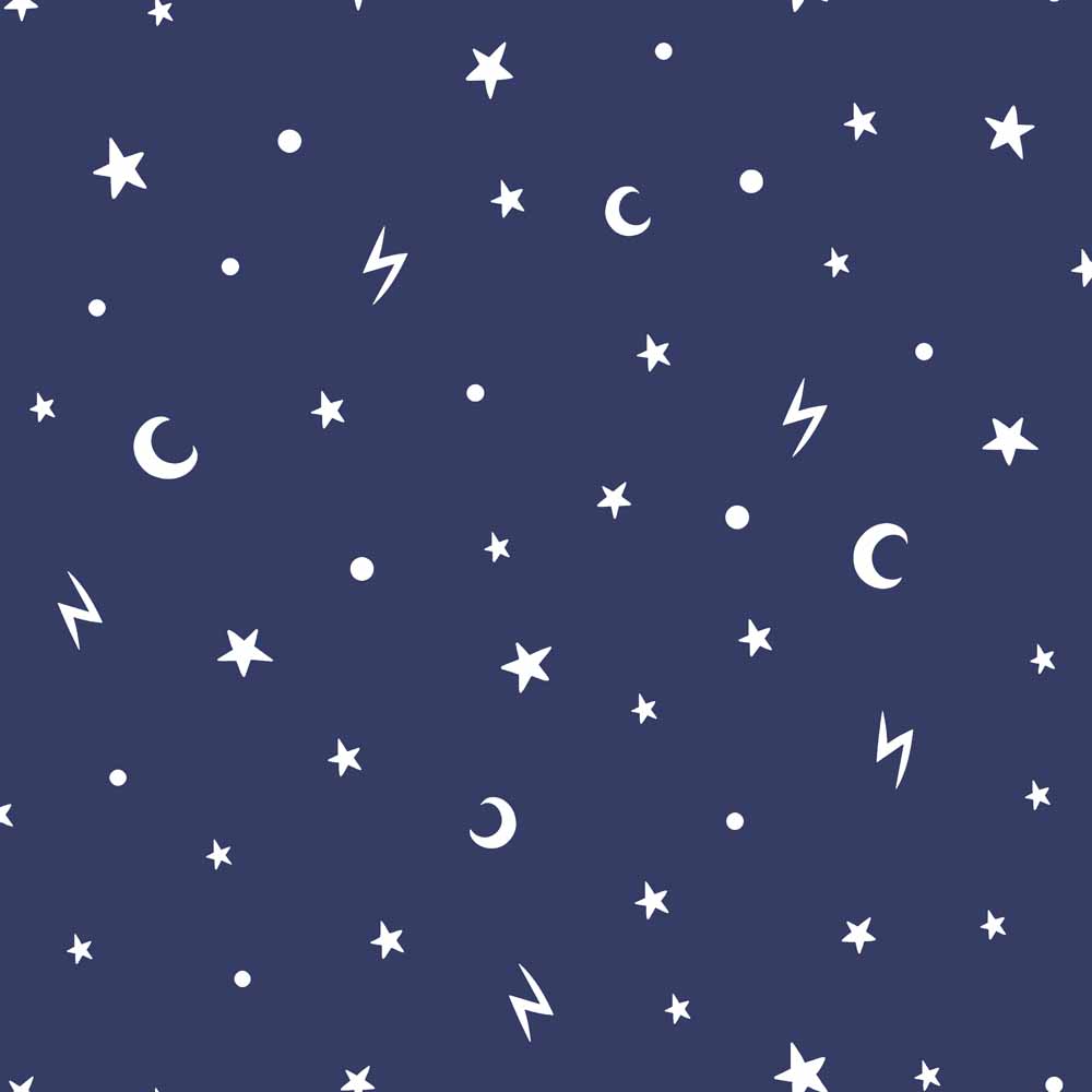 Stars and Moons Navy Wallpaper Image 1