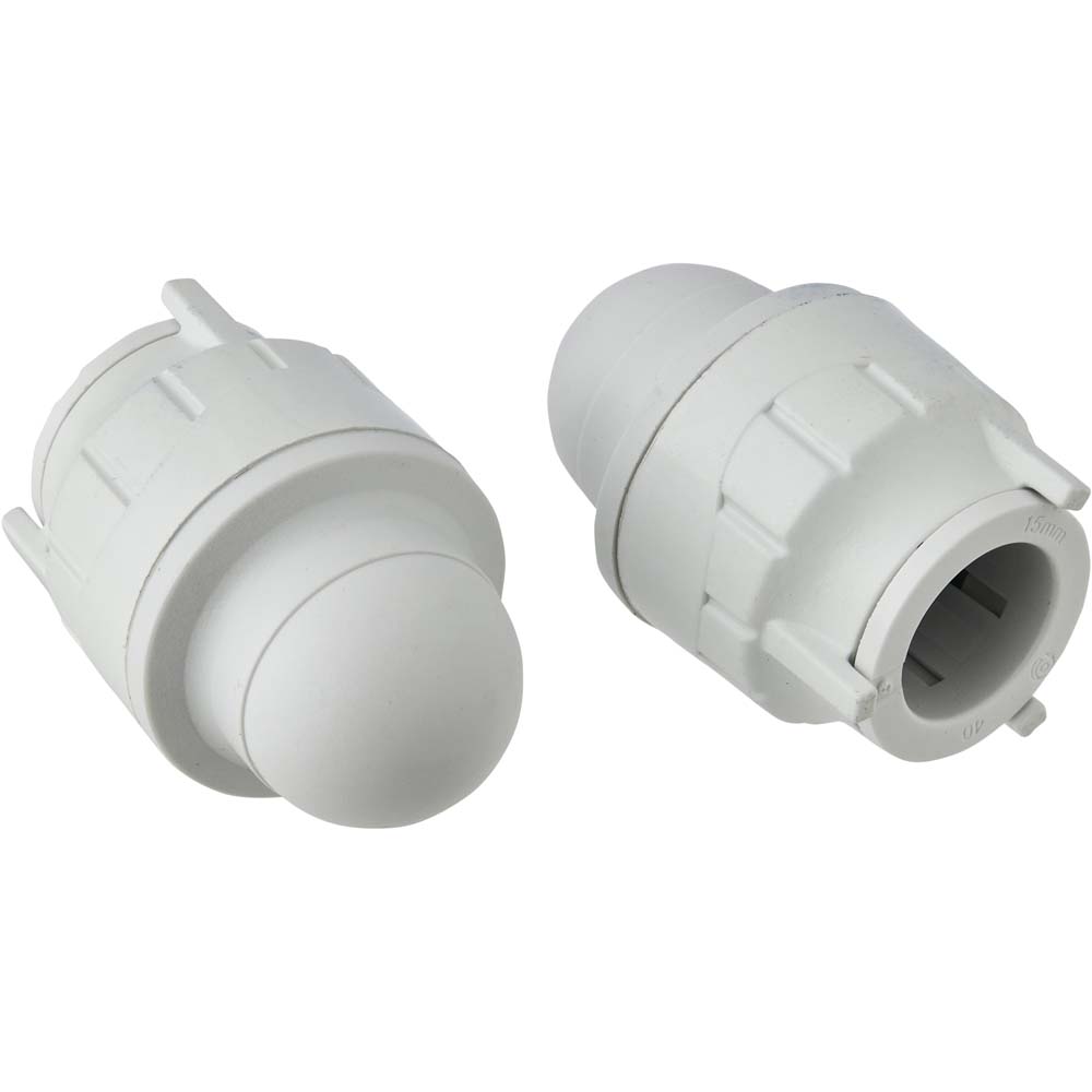 Wilko Socket Blank End 15mm Pack of 2 Wilko