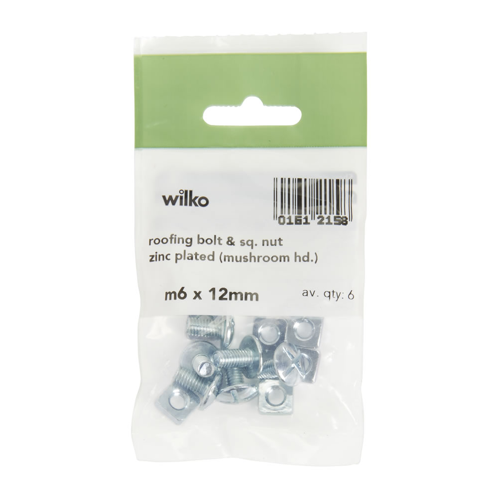 Wilko M6 12mm Roofing Bolts and Nuts 6 Pack Image 2