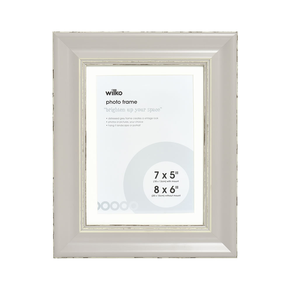 Wilko Grey Distressed Photo Frame 8 x 6 Inch Image 1