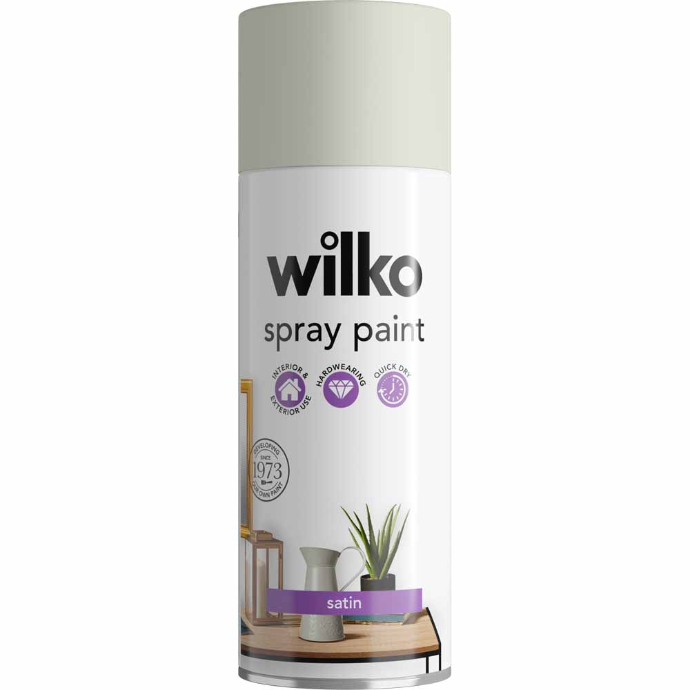 Wilko English Sage Satin Spray Paint 400ml Image