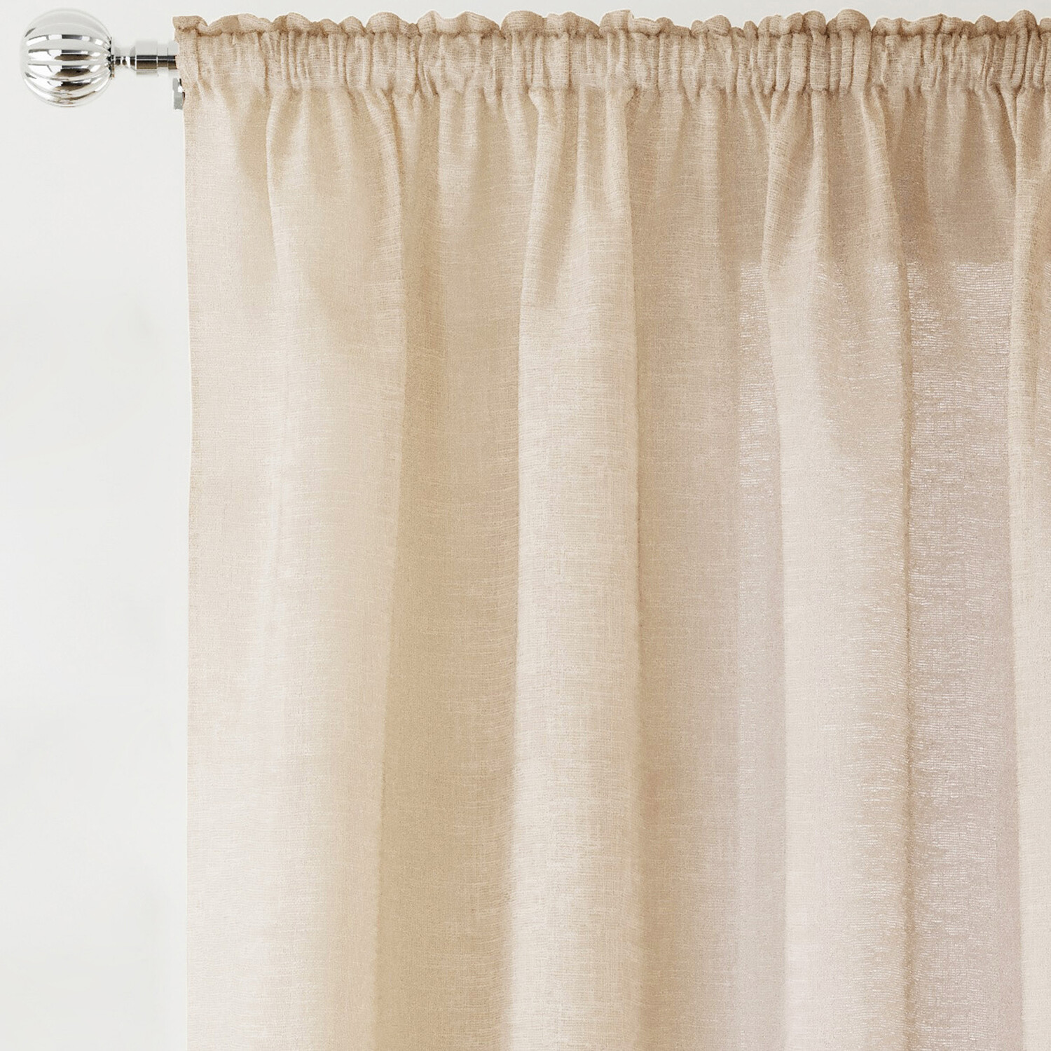 Rhodes Voile Panel Curtain - Natural / 137cm Image 2