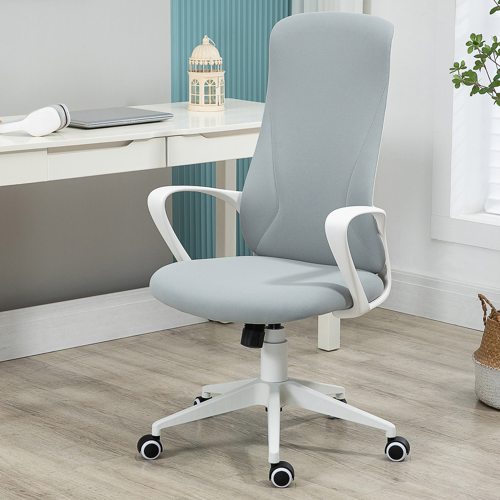 Portland Light Grey Swivel High Back Office Chair Image 1